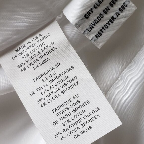 Unworn - Jones of New York Short Sleeve Lined Zip White Jacket - Size 14 - Picture 3 of 7